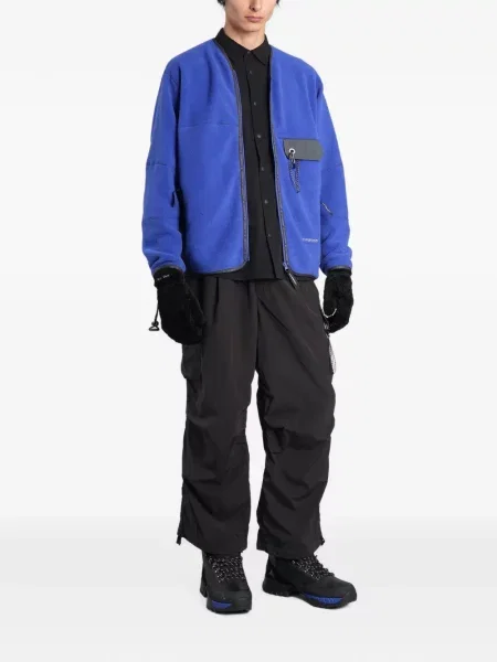 Pantaloni cargo And Wander cu broderie negru