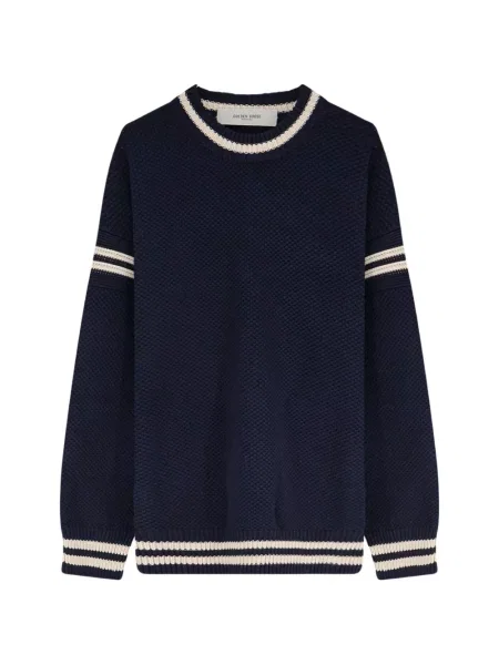 Pulover Golden Goose cu dungi cu autograf albastru