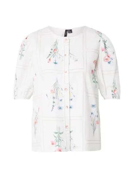 VERO MODA Bluză VMJAMIE ELSE azur / verde / roz deschis / natural alb