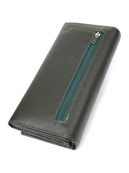 Кожаный кошелек St Leather Accessories зеленый