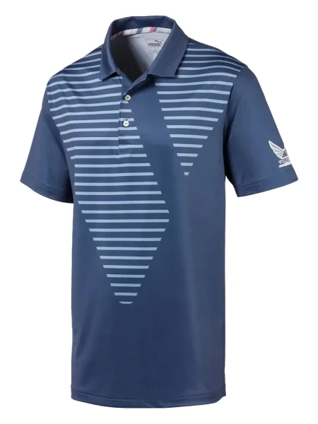 Tricou polo Puma cu dungi albastru