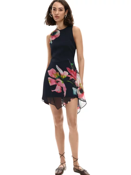 Rochie Desigual cu model floral negru