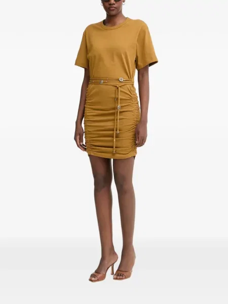 Rochie mini Pinko cu volane maro