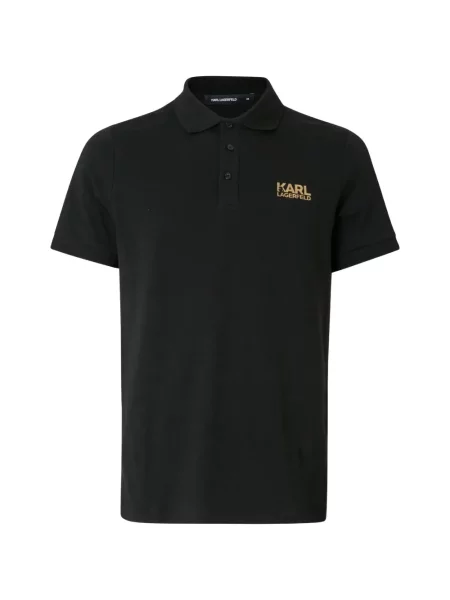 Tricou polo Karl Lagerfeld cu imagine negru
