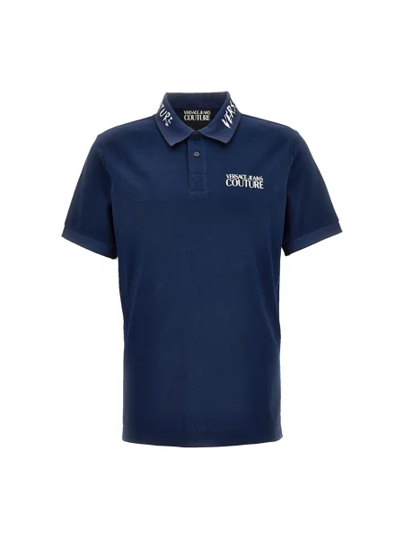Koszulka polo Versace Jeans Couture niebieska