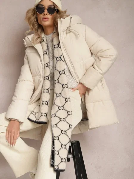 Geaca matlasată cu fermoare laterale Hafida bej