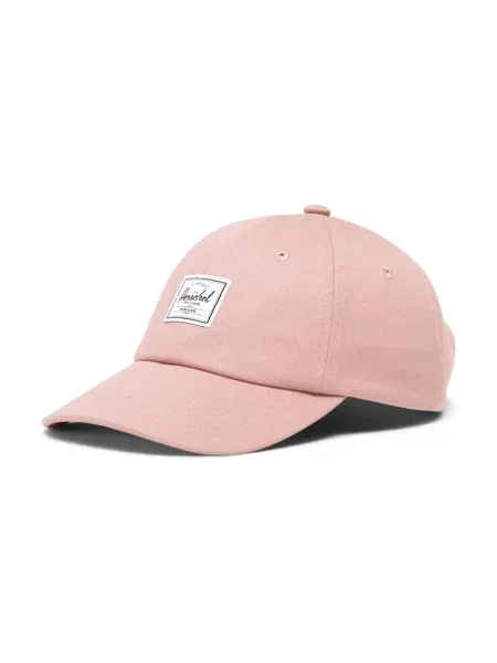 Шапка с козирка Herschel с изчистен дизайн розово