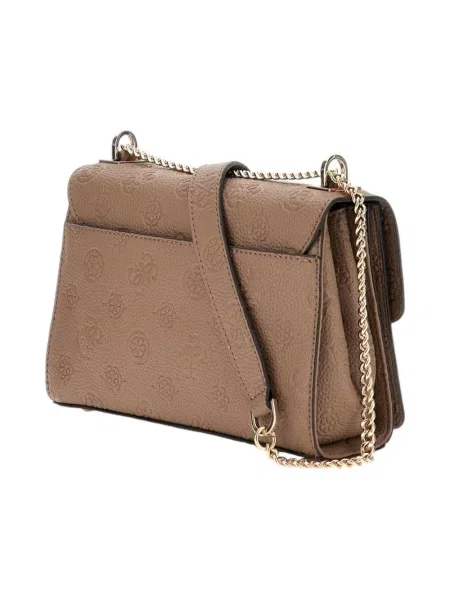Torba na ramię z fakturowanym wzorem z logo model ‘CRESIDIA’ Guess brązowa