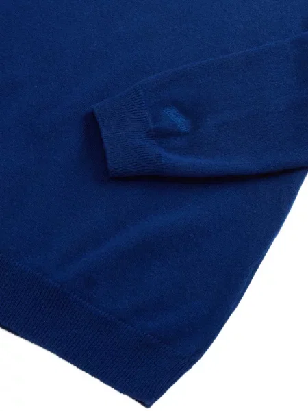 Pulover Woolrich de lână cu decolteu rotund albastru