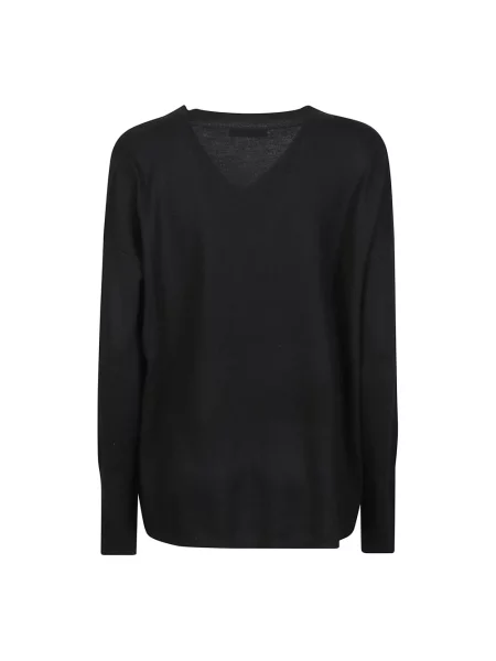 Sweter Aragona z dekoltem w serek czarny