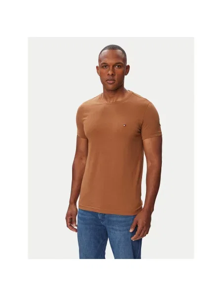Tommy Hilfiger T-shirt Slim Fit smeđa