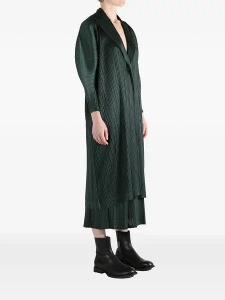 Palton Pleats Please Issey Miyake plisat verde