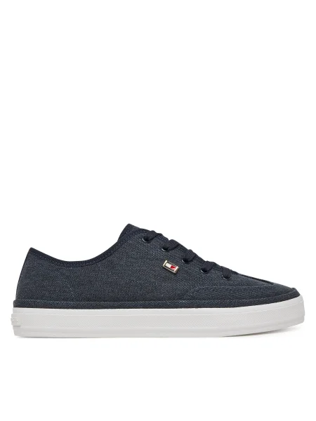 Sportcipők Tommy Hilfiger Washed Canvas Vulc Sneaker sötétkék