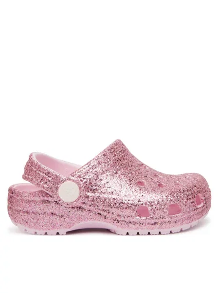 Crocs Šlepetės Classic Chunky Glitter Clog T rožinė