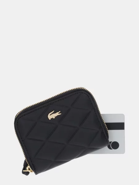 Кожаный кошелек Lacoste черный