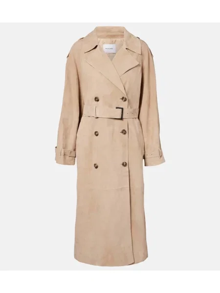 Trencz Yves Salomon zamszowy beżowy