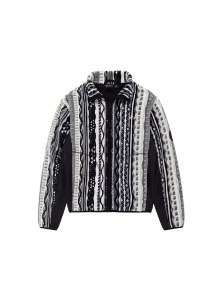 Colucci Jachetă fleece gri deschis / gri închis / negru alb