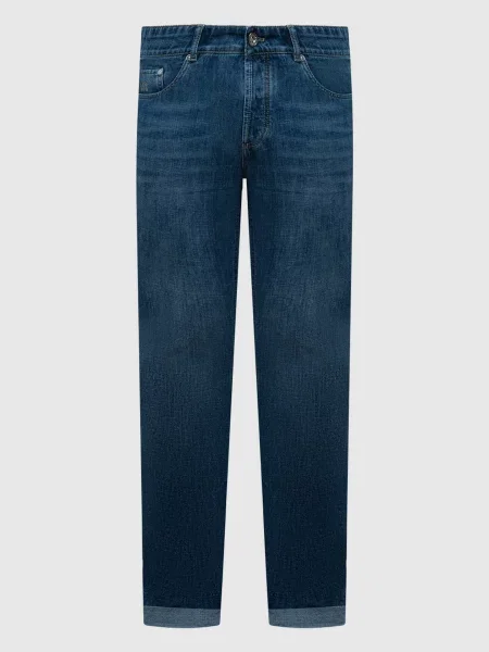 Джинси з ефектом потертості Brunello Cucinelli сині