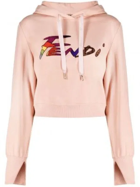 Hanorac cu glugă Fendi cu broderie