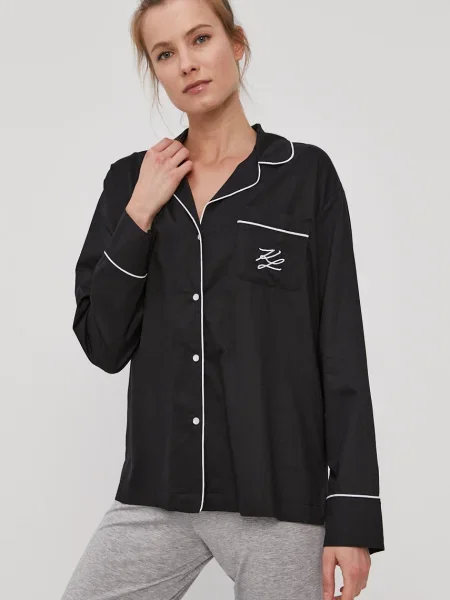 Горнище на пижама Karl Lagerfeld черно