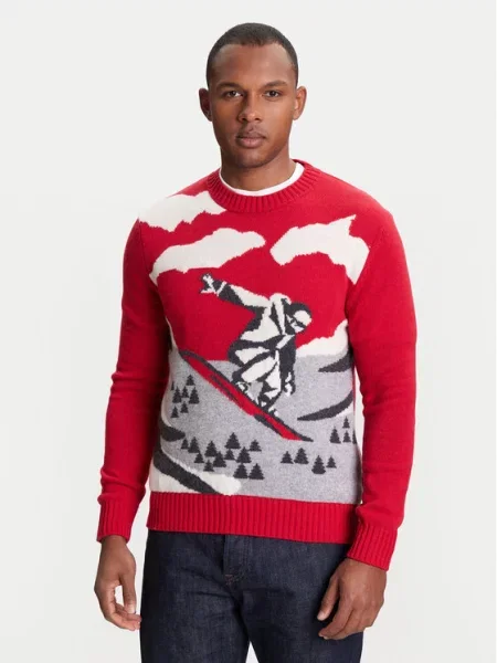 Pulover United Colors Of Benetton rdeča