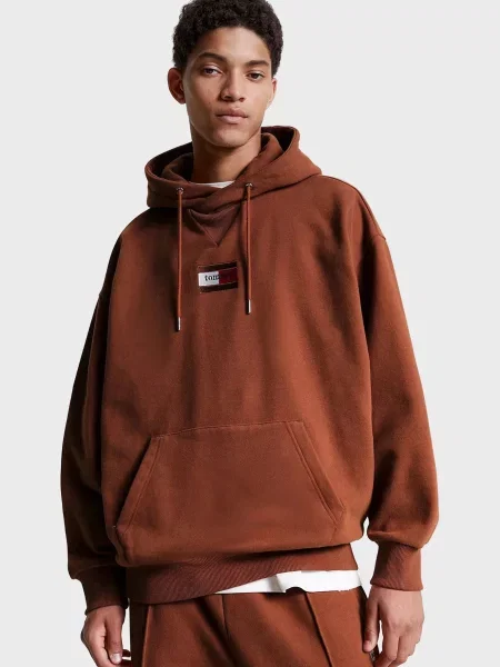 Дитяче худі Tommy Jeans коричневе