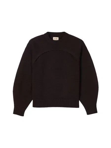 GOBI Cashmere Pulover Cashmere Crewneck Twin Set castaniu