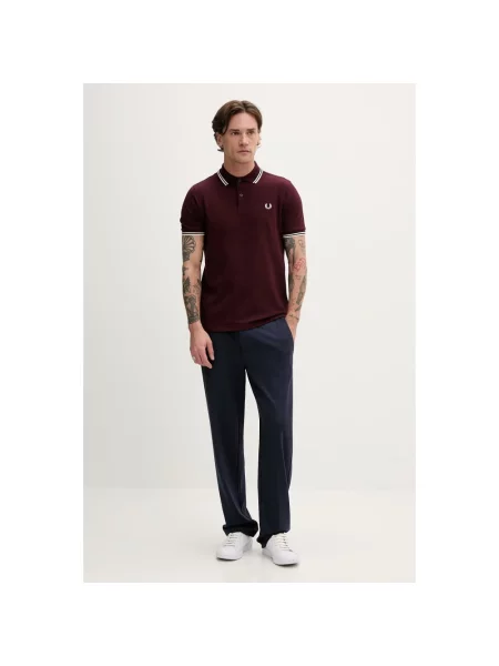 T-shirt FRED PERRY Twin Tipped Fred Perry Shirt Oxblood L czerwona
