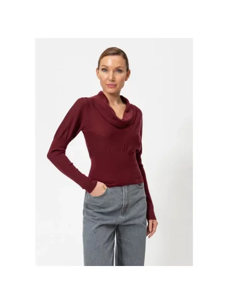 Sweter Twinset wełniany czerwony