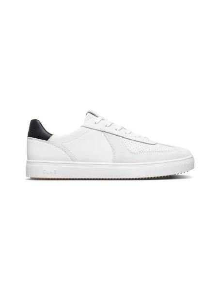 Clae Bastian White Leather Mężczyźni Buty sportowe Clae Size: biały