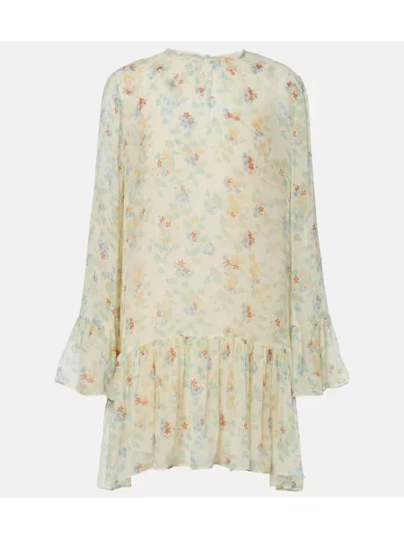 Rochie Ulla Johnson de mătase cu model floral cu volane