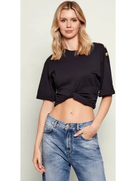 Balmain Tricou | Cropped Fit negru