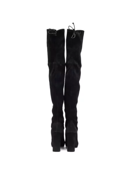 Cizme Stuart Weitzman din piele de căprioară cu toc înalt negru