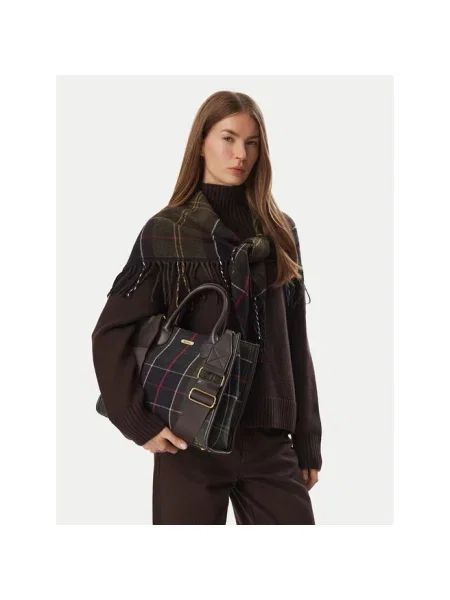 Barbour torebka z domieszką wełny zielona