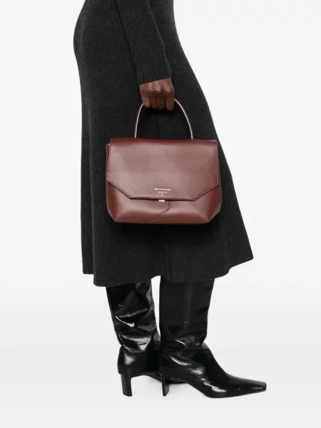 Кожена шопинг чанта Emporio Armani кафяво