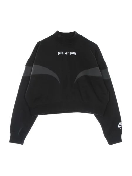 Lniana krótka bluza sportowa Nike z wysokim kołnierzem biała