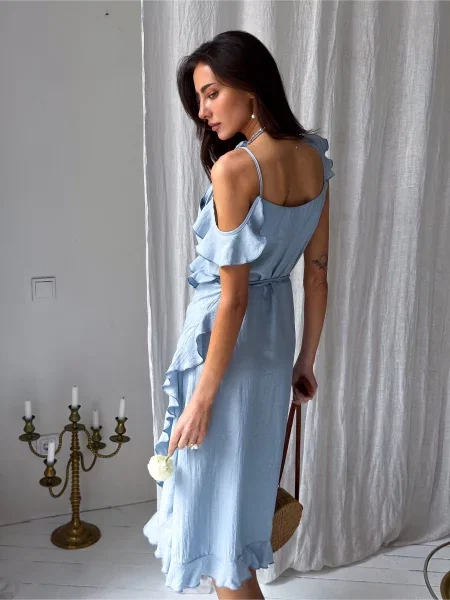 Трикотажный сарафан Art Knit голубой