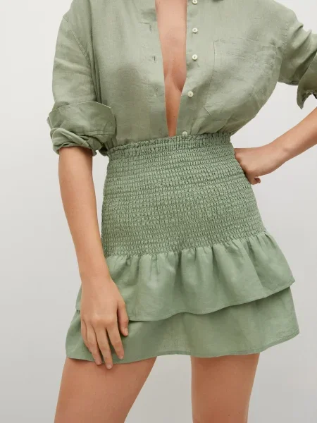 MANGO Fustă CHIMA pastel verde