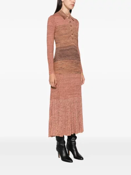 Gulerat rochie midi Zimmermann tricotate portocaliu