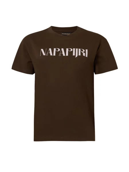 NAPAPIJRI Tricou S-BLISS maro închis alb
