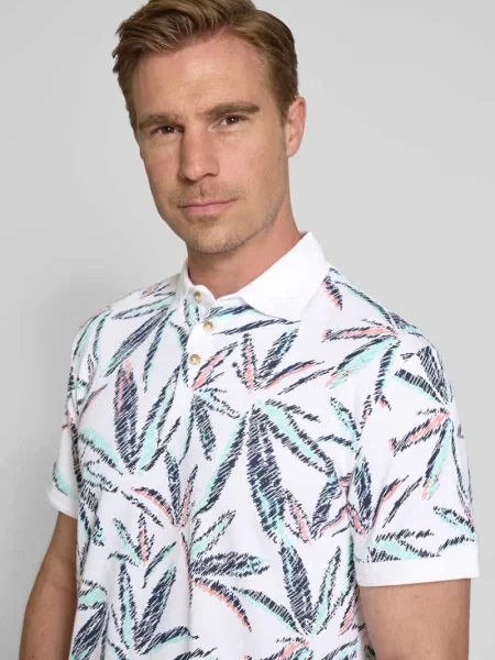 Koszulka polo o kroju regular fit z mieszanki bawełny i elastanu Tom Tailor biała