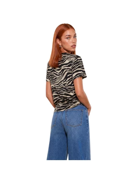 Tricou I Am cu model zebră negru