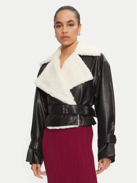 Jakna iz umetnega usnja Hugo črna