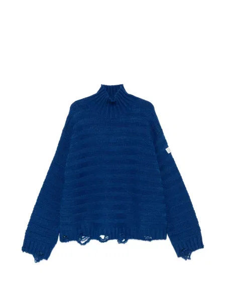 Pulover Mm6 Maison Margiela zdrențuiți albastru