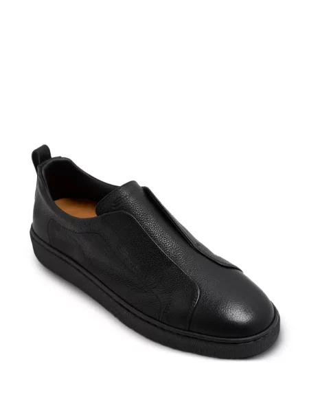 Chiloți Santoni din piele slip-on negru