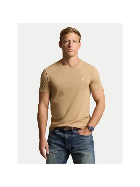 Polo Ralph Lauren Póló Custom Slim Fit bézs
