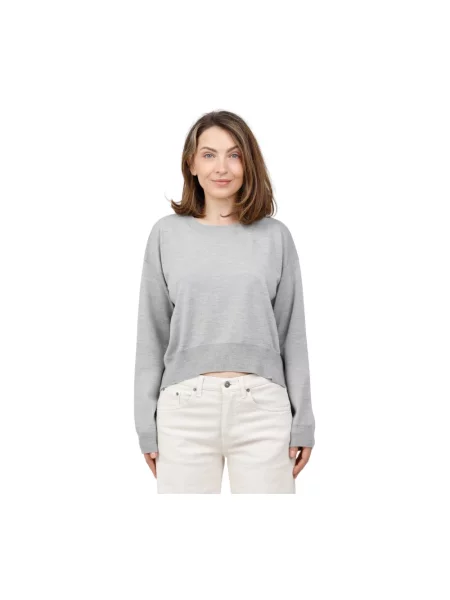 Sweter Dondup wełniany o krotszym kroju szary