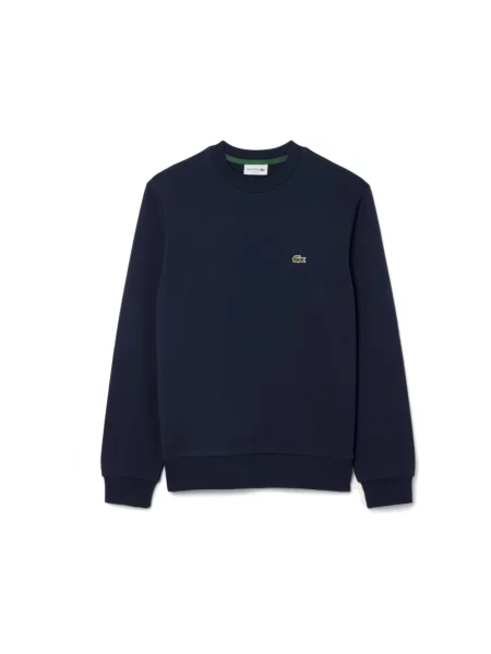 Dzianinowa bluza Lacoste z logo niebieska