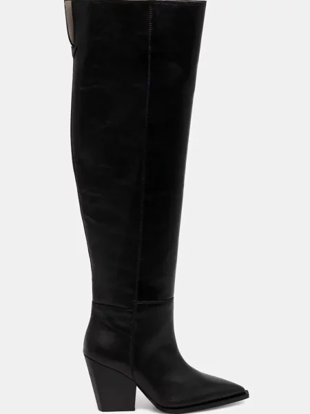 Кожаные сапоги Allsaints черные