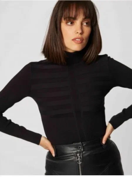 Morgan Bluză cu gât negru